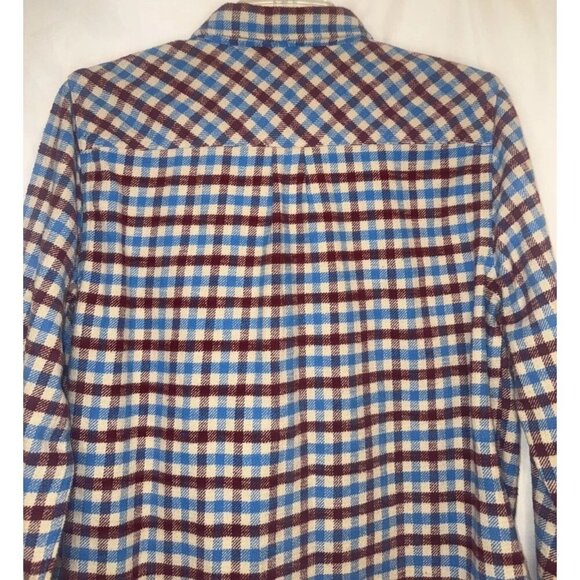 J.Crew Women’s Crimson Petal Plaid Boyfriend Flannel Button Up Shirt Sz 10P NEW - Picture 5 of 11